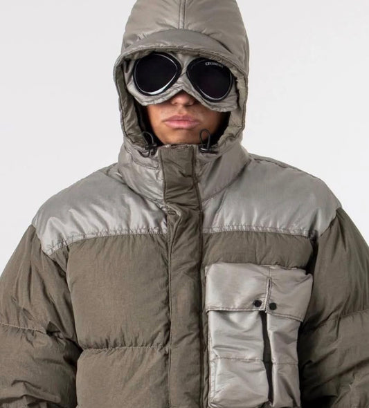 CP COMPANY ECO CHROME-R MIXED GOGGLE DOWN JACKET