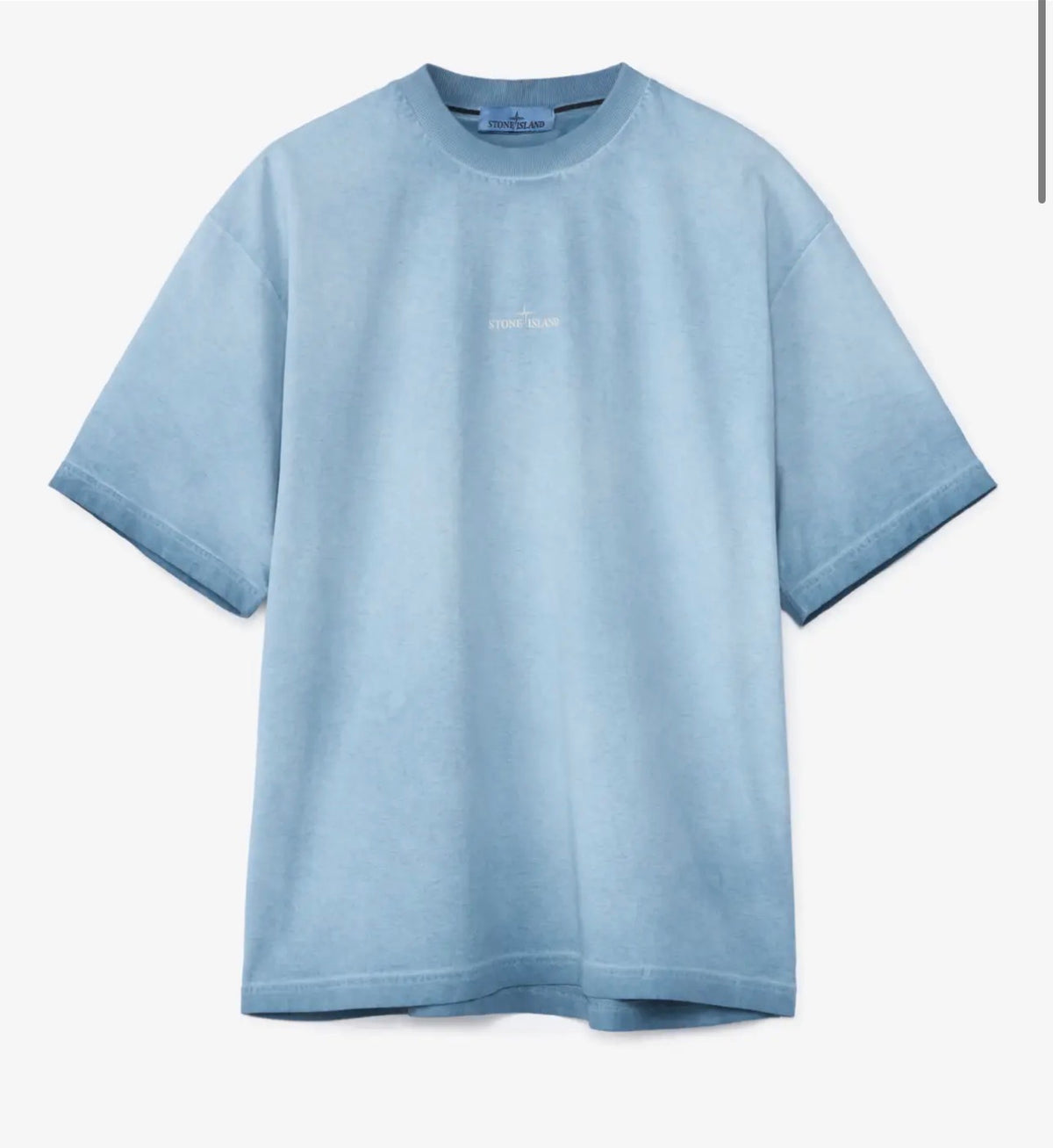 STONE ISLAND GARMENT-DYED T-SHIRT – LIGHT BLUE