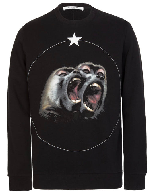 GIVENCHY Cuban Fit Screaming Monkeys Sweatshirt Black