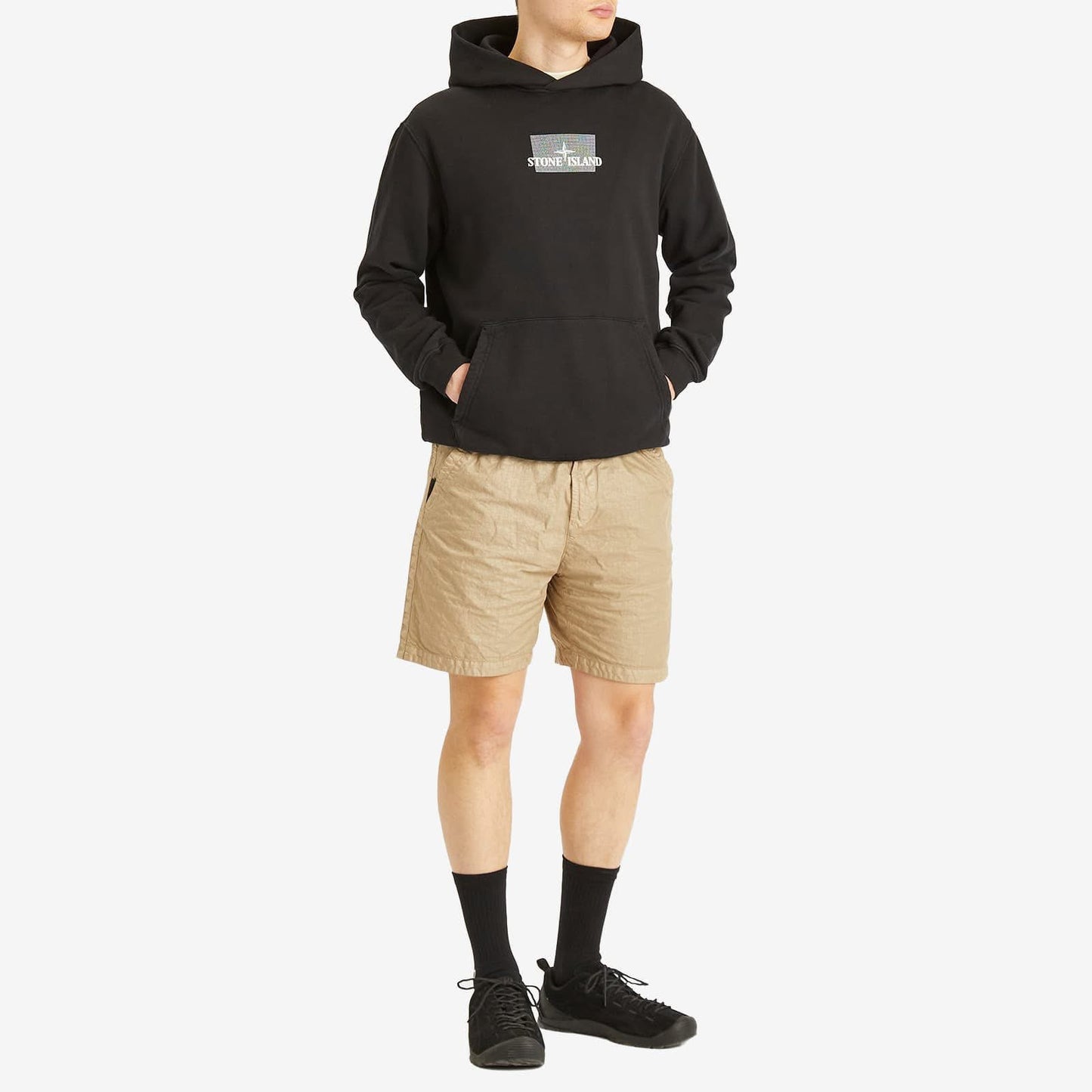 STONE ISLAND ORGANIC NYLON PANAMA-TC SHORTS