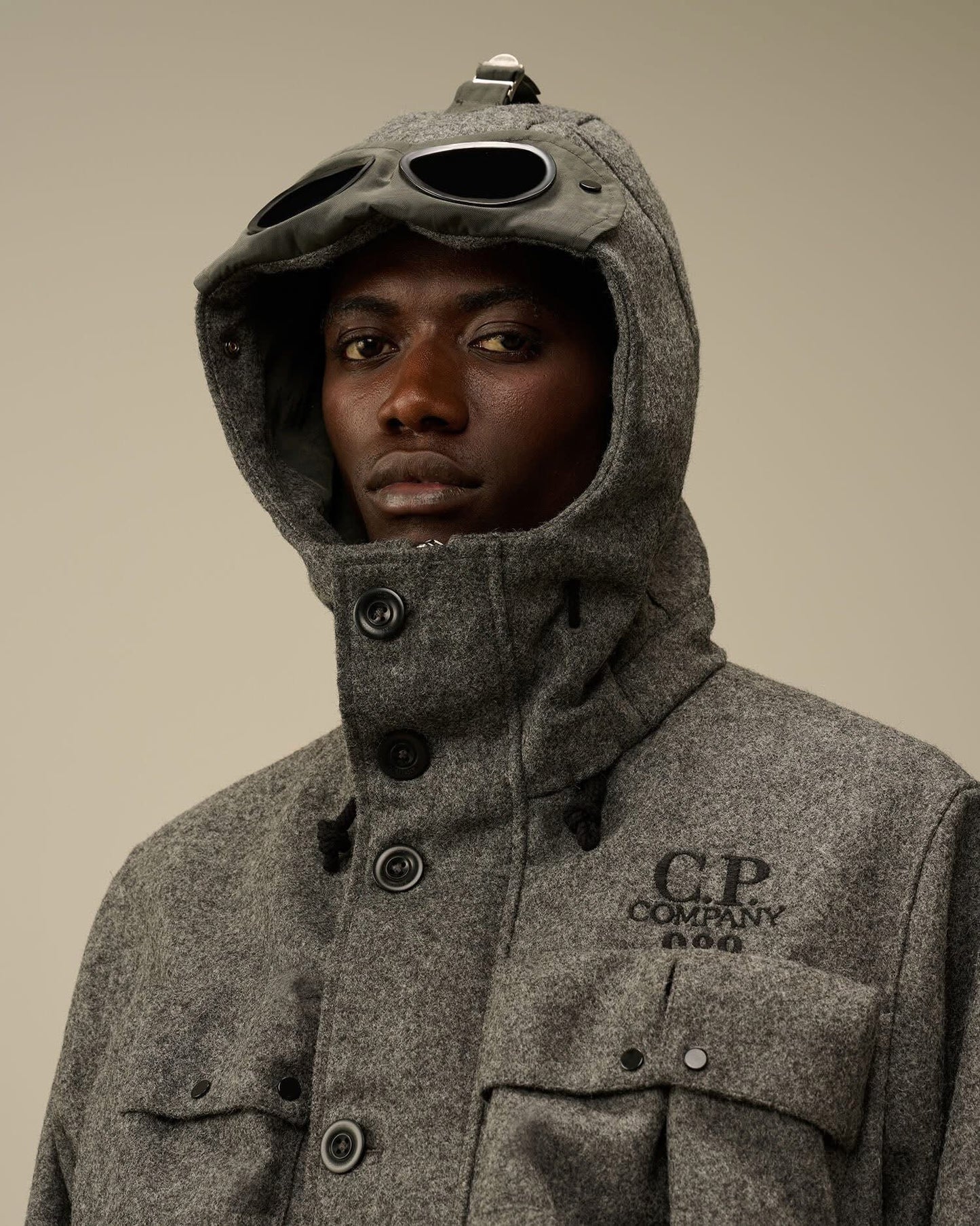 CP company Grey Shetland Twill Mille Jacket