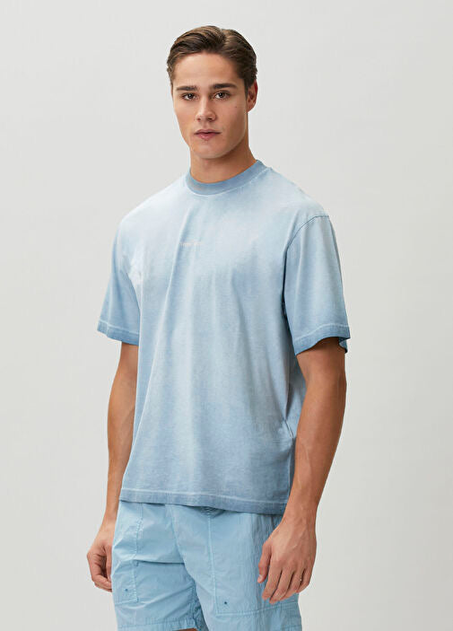 STONE ISLAND GARMENT-DYED T-SHIRT – LIGHT BLUE