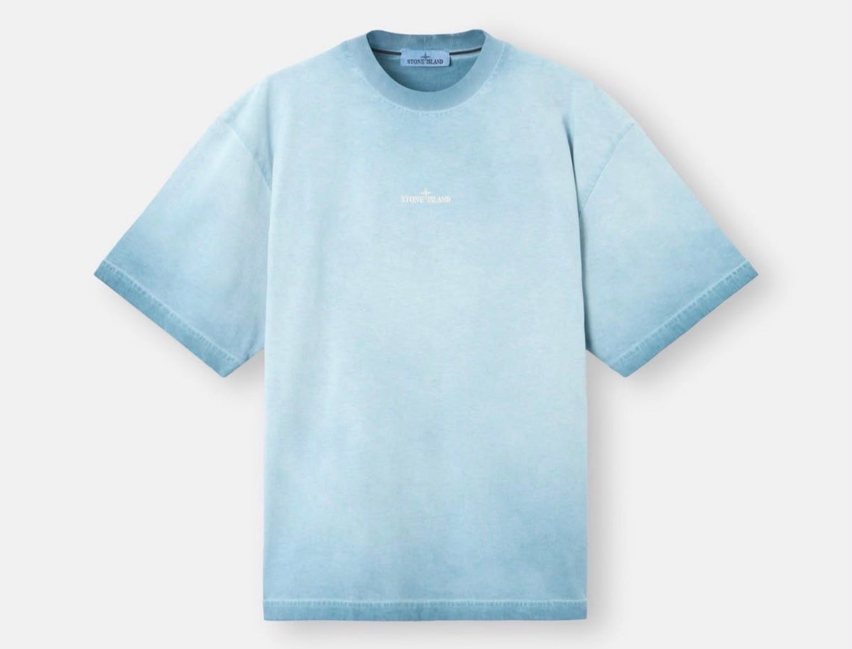 STONE ISLAND GARMENT-DYED T-SHIRT – LIGHT BLUE