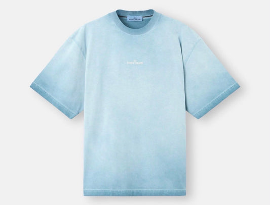 STONE ISLAND GARMENT-DYED T-SHIRT – LIGHT BLUE