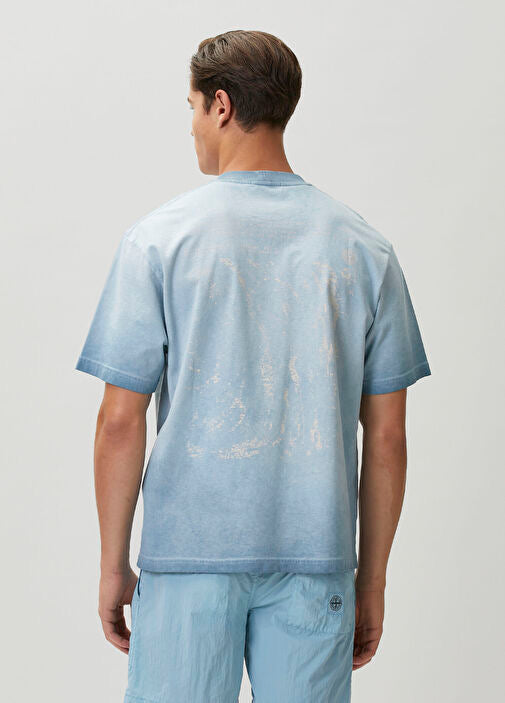 STONE ISLAND GARMENT-DYED T-SHIRT – LIGHT BLUE